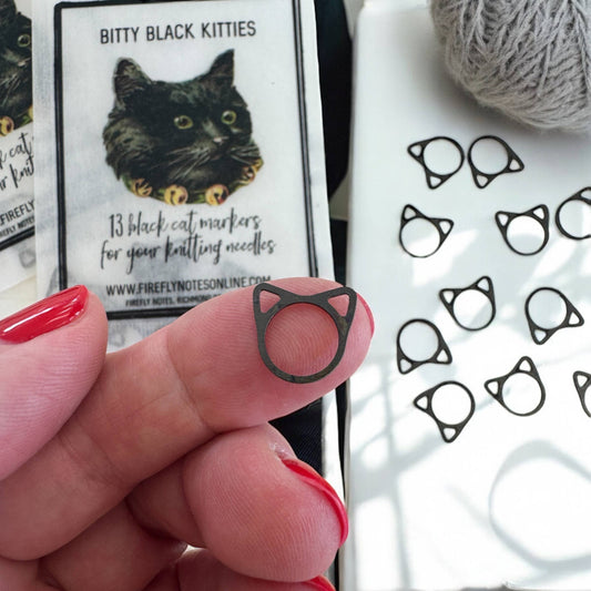 Bitty Black Kitties | Stitch Markers