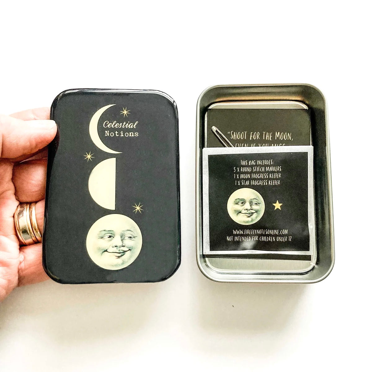 Celestial Knitting Kit | Notions Tin & Stitch Markers