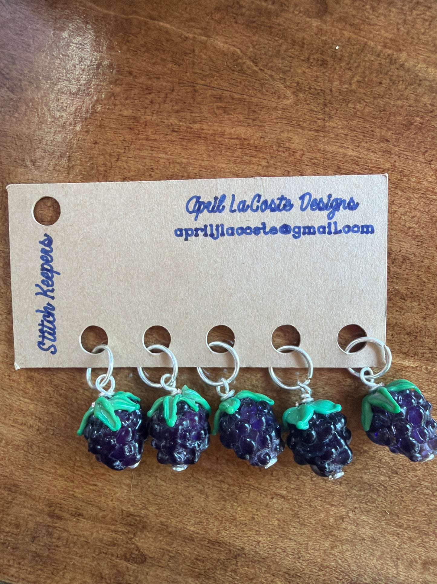 Blackberry | Stitch Markers | Lampwork Glass