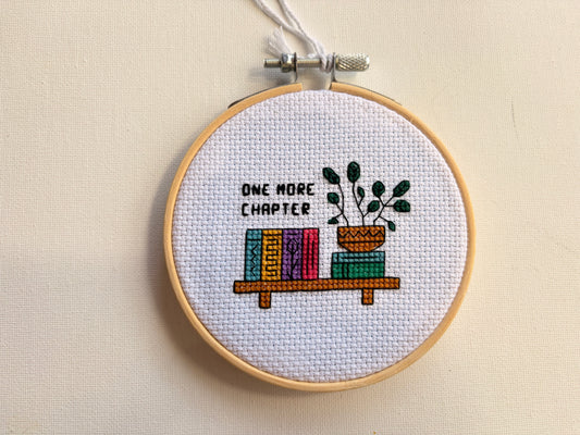 Cross Stitch framed in Hoop Art