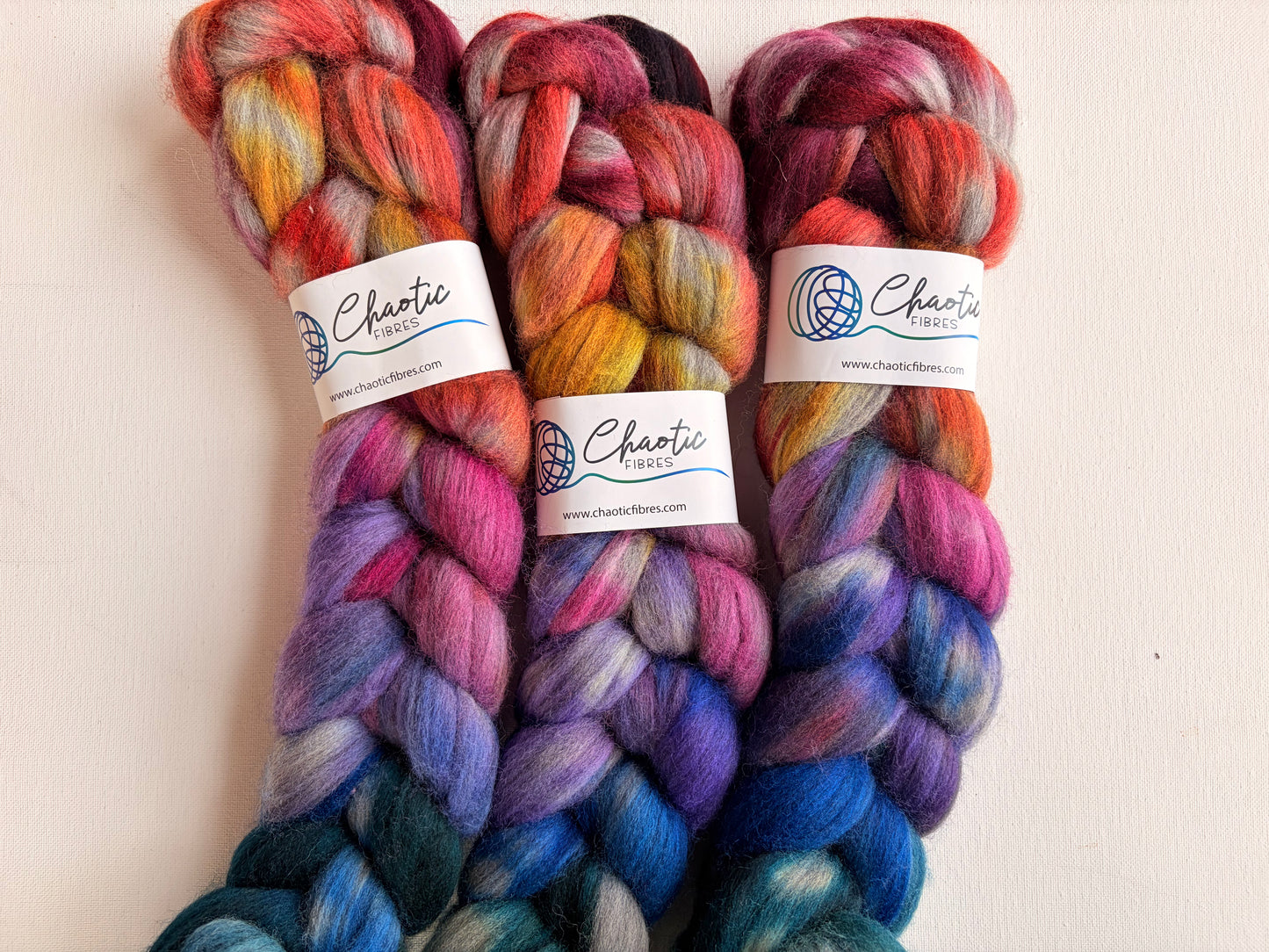 Rainbow Roving | Hand Dyed |23m Merino