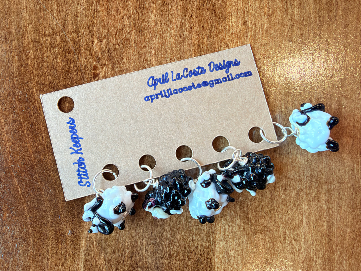 Sheep | Stitch Markers | Lampwork Glass