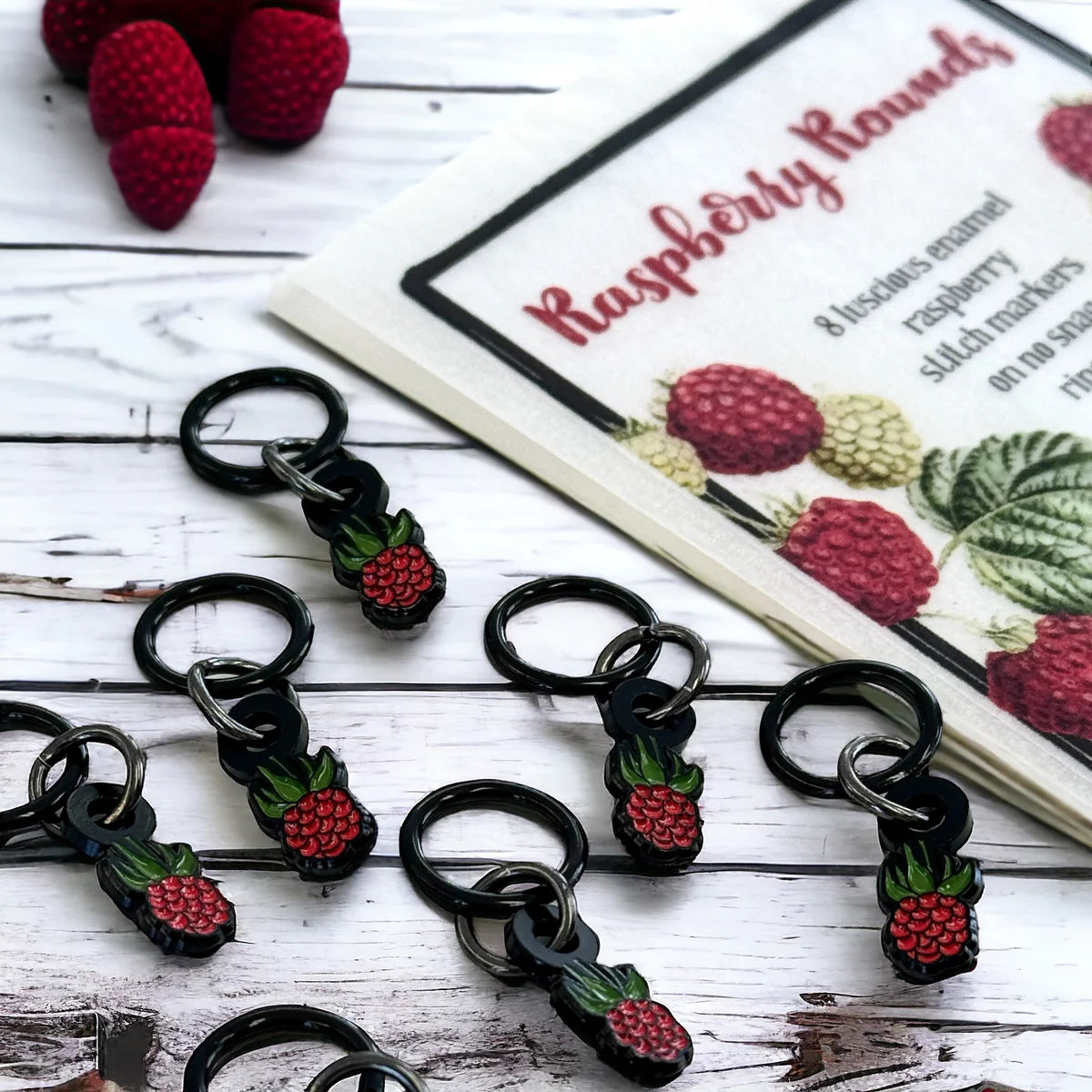 Raspberry | Stitch Markers | Enamel