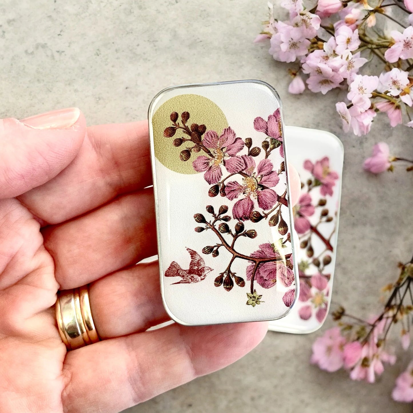 Cherry Blossom & Swallows | Notions Tin