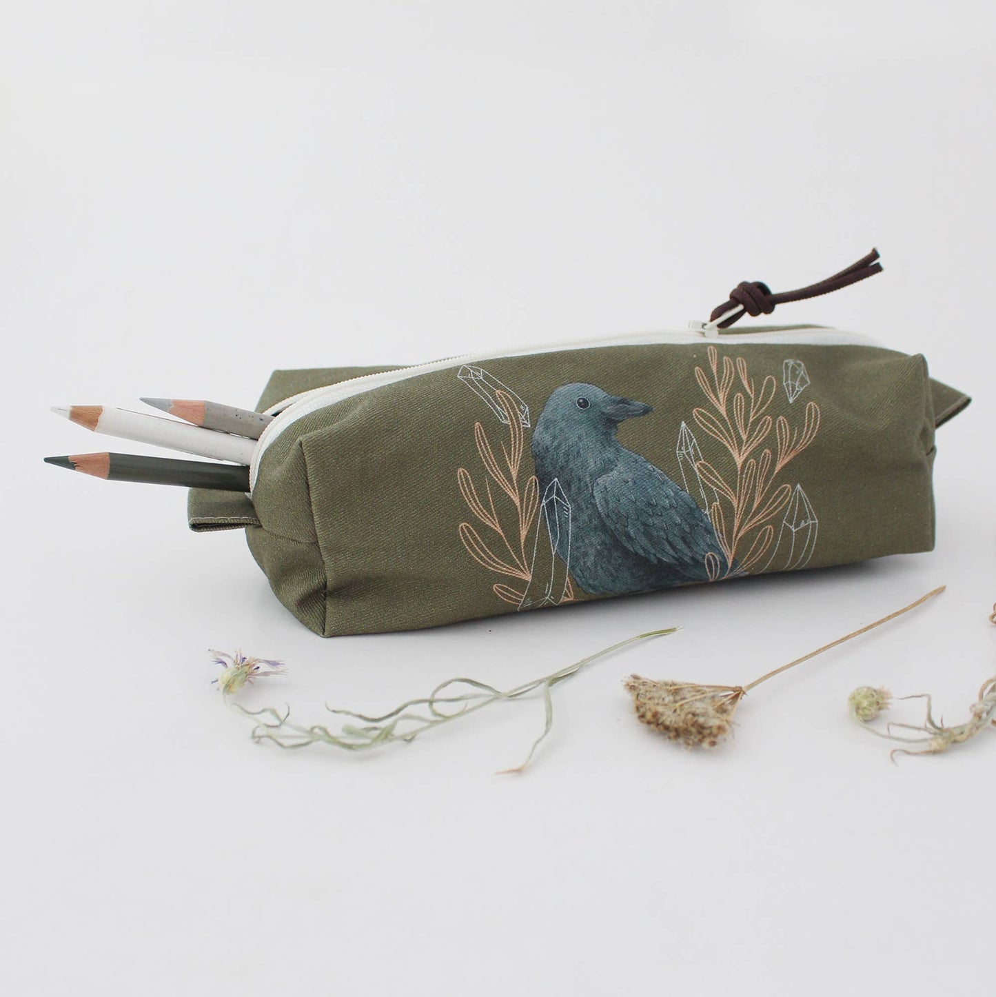 Amber the Raven | Square Pouch | Pencil Case | Cosmetic Bag