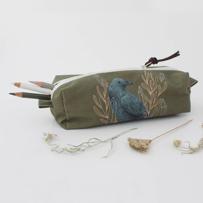 Amber the Raven | Square Pouch | Pencil Case | Cosmetic Bag