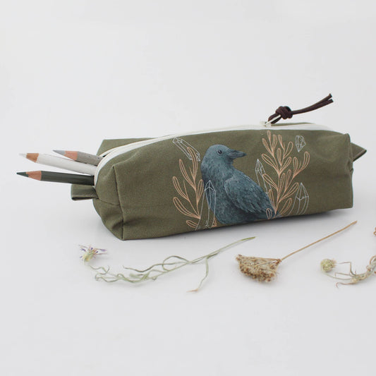 Amber the Raven | Square Pouch | Pencil Case | Cosmetic Bag