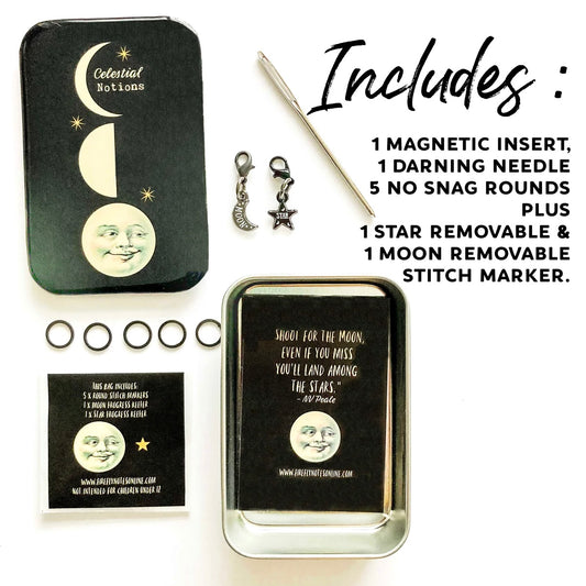 Celestial Knitting Kit | Notions Tin & Stitch Markers
