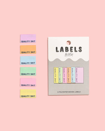 Quality Shit Woven Labels (Pastel) | Garment Tags