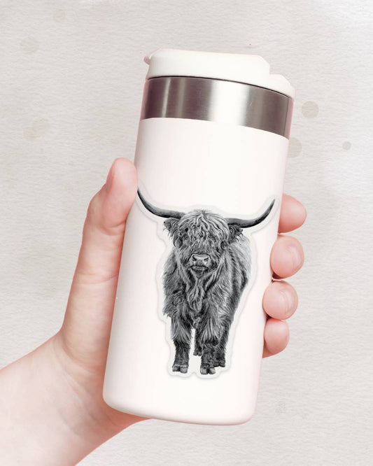 Highland Cow Sticker - Dishwasher Safe