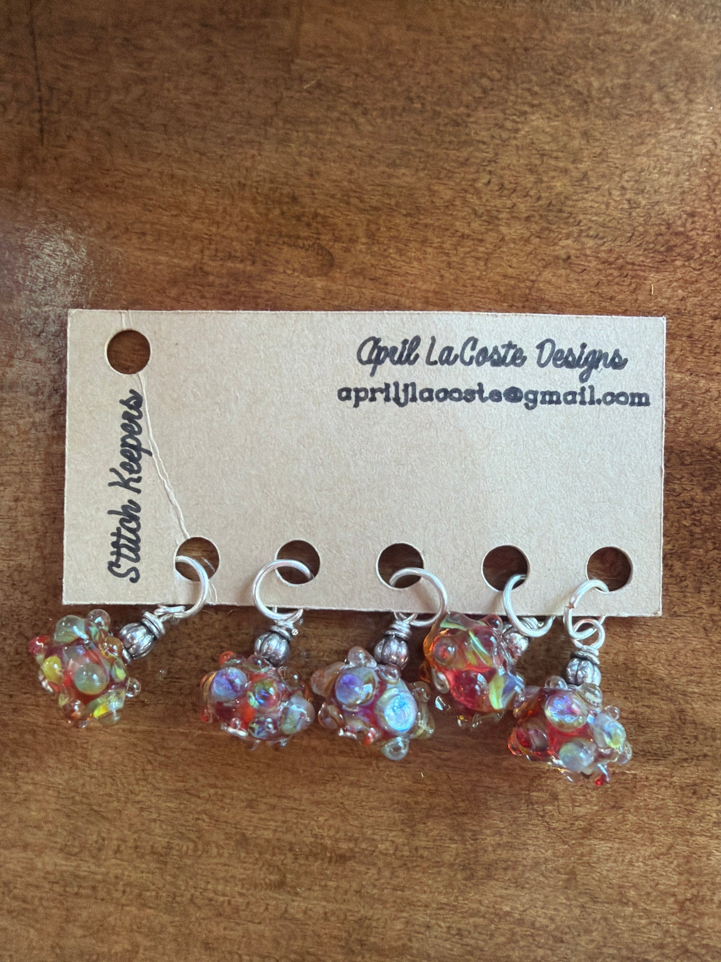 Floral | Stitch Markers | Lampwork Glass