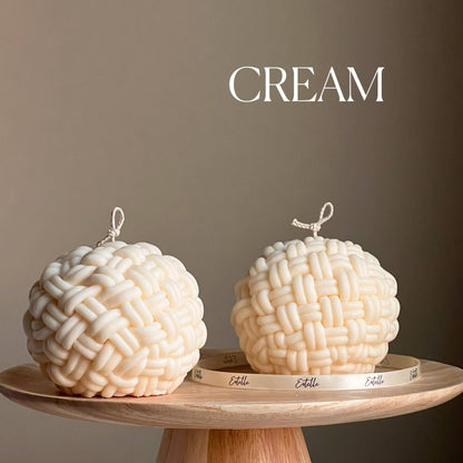 Handmade Yarn Ball Candle | Trendy Rope Vegan Home Decor