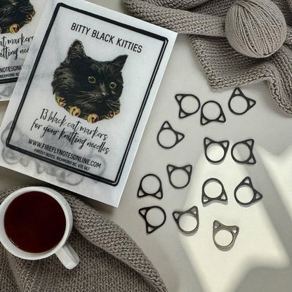 Bitty Black Kitties | Stitch Markers
