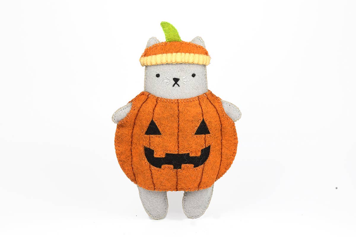 Pumpkin Cat Felt Doll Kit