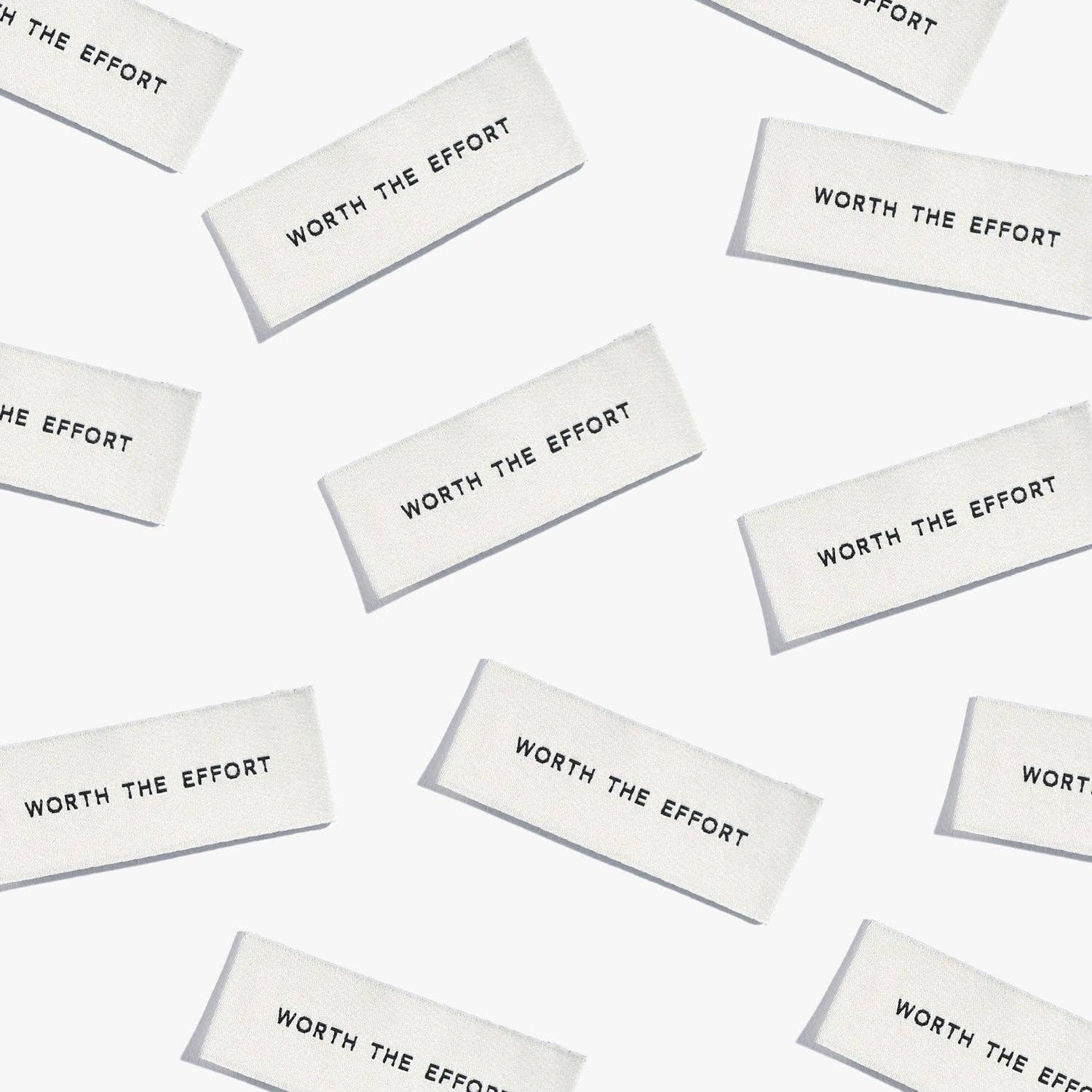 Worth The Effort Woven Sewing Labels | 6 Labels