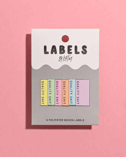 Quality Shit Woven Labels (Pastel) | Garment Tags