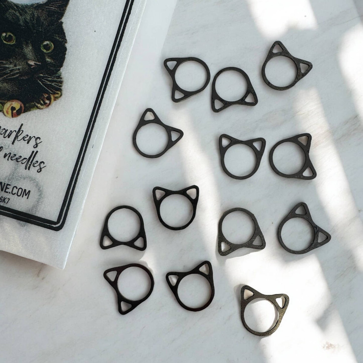 Bitty Black Kitties | Stitch Markers