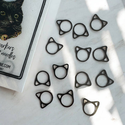 Bitty Black Kitties | Stitch Markers