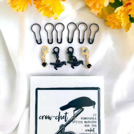 Crow-chet | Crochet Stitch Markers | Enamel