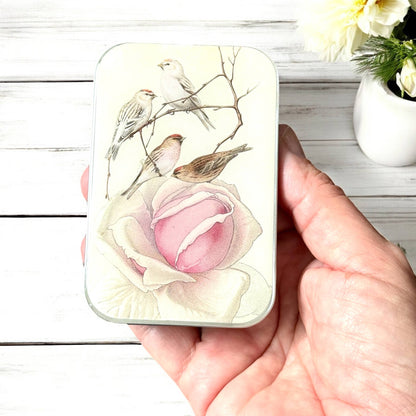 Vintage Rose & Birds | Notions Tin (Large)