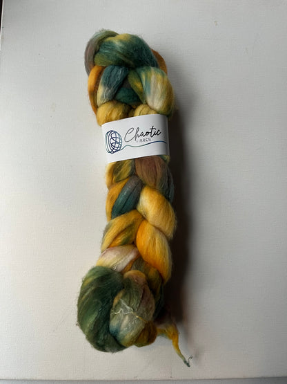 Hand Dyed Rambouillet, Silk | Braid | 100g
