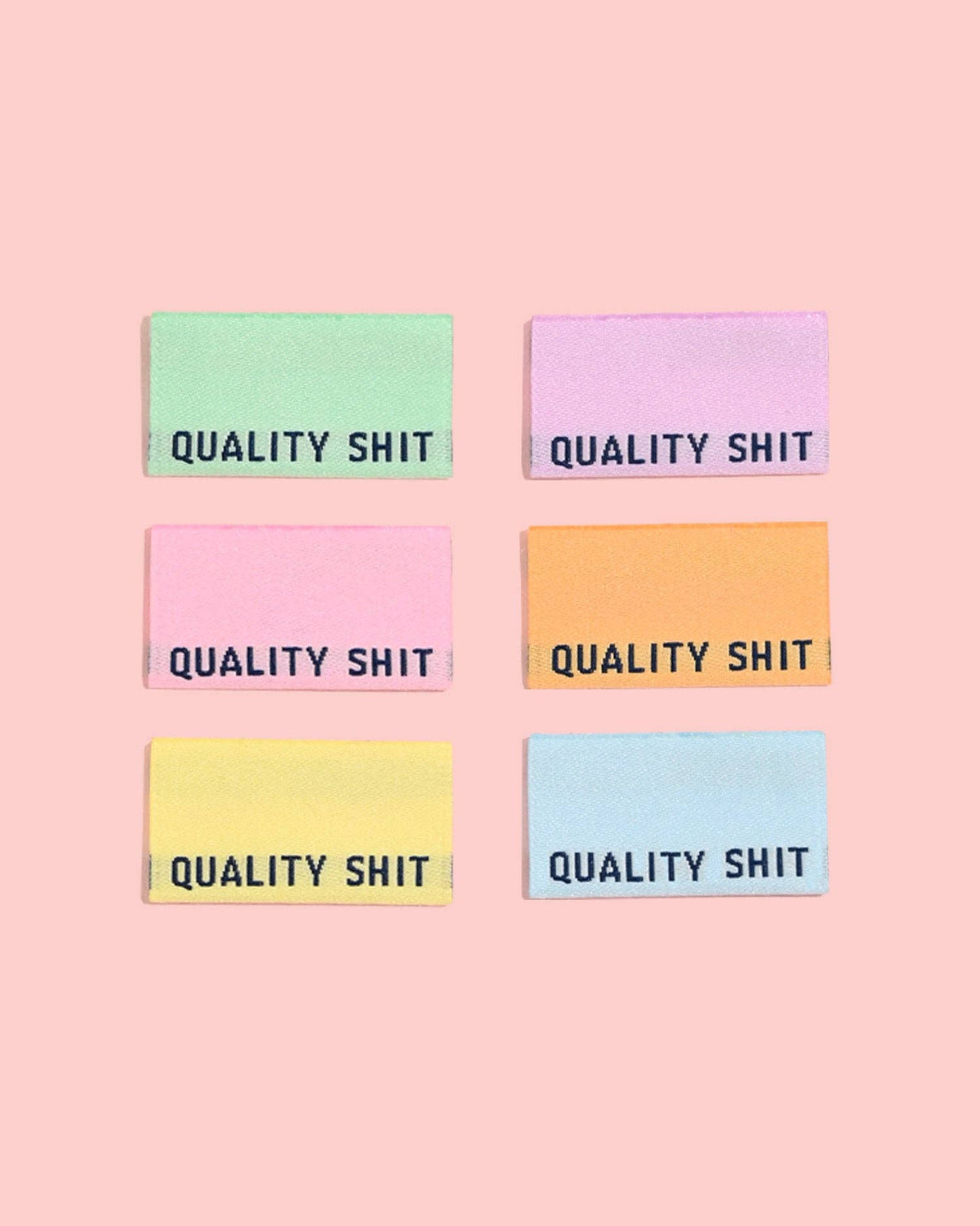 Quality Shit Woven Labels (Pastel) | Garment Tags
