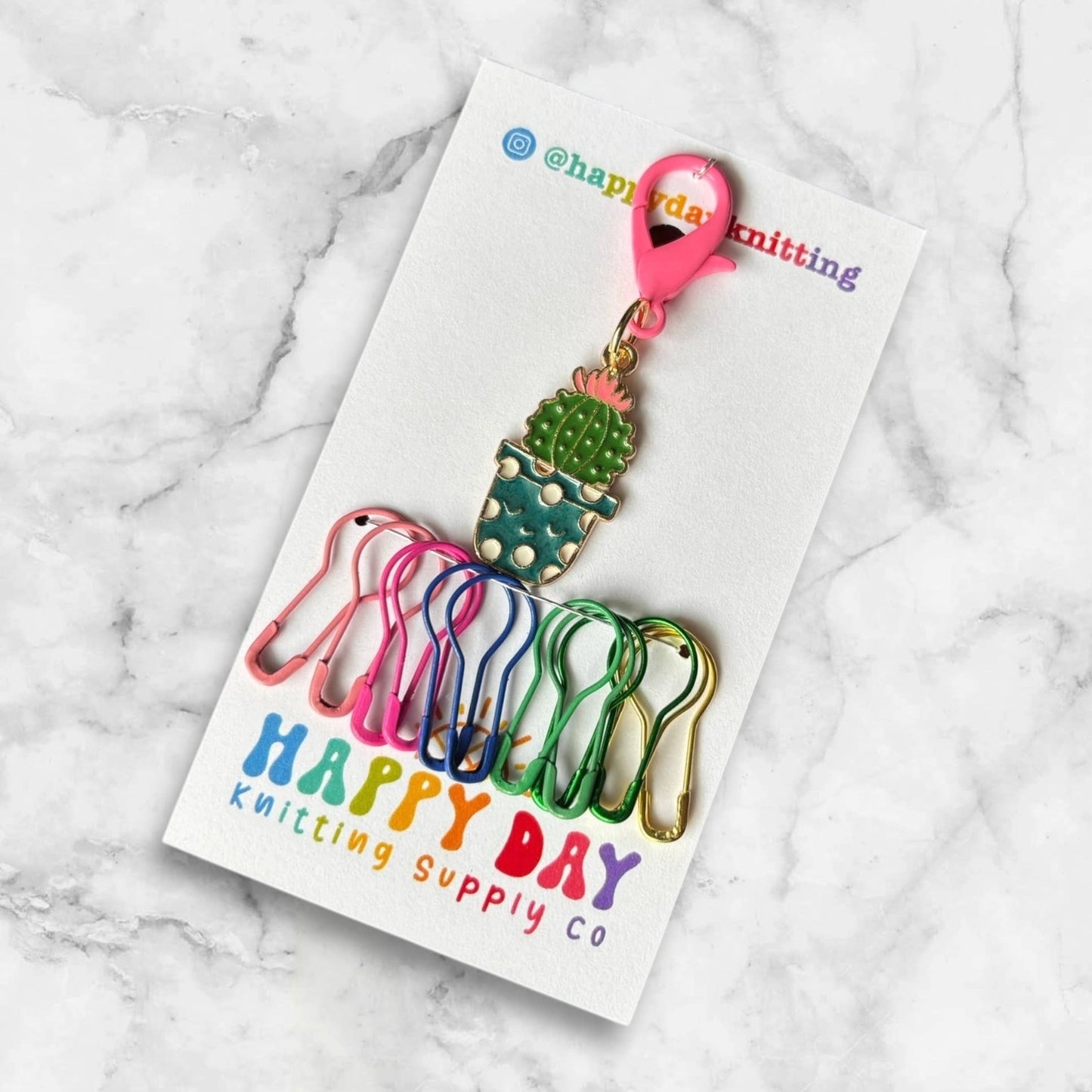 Colour Pop Cactus Stitch Marker & Bulb Pins