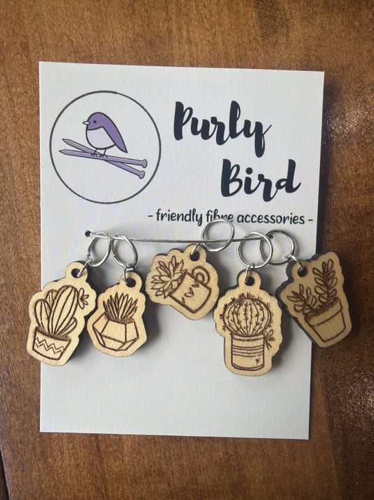 Cactus Stitch Marker Charm Set | 10 mm