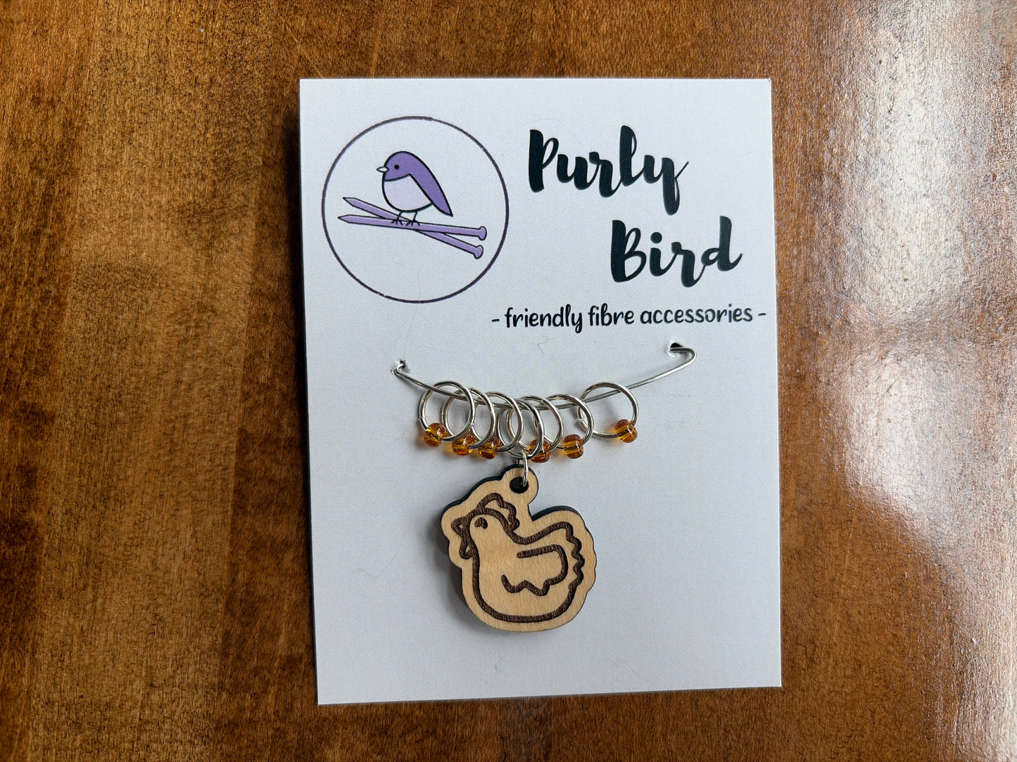 Chicken Charm & Stitch Marker Set | 10 mm