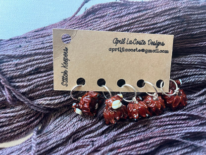 Highland Cow | Stitch Markers | Lampwork Glass