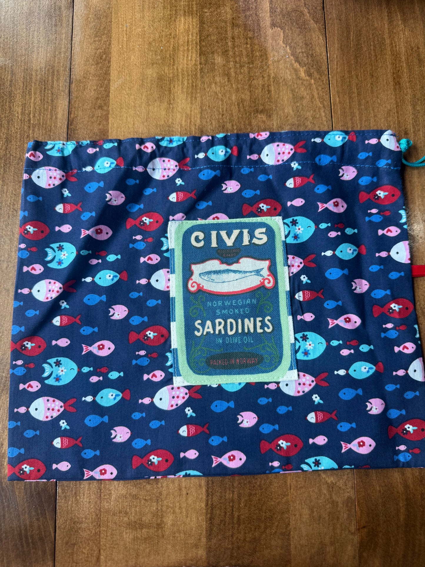 Mini Drawstring Bags | Sardine Theme