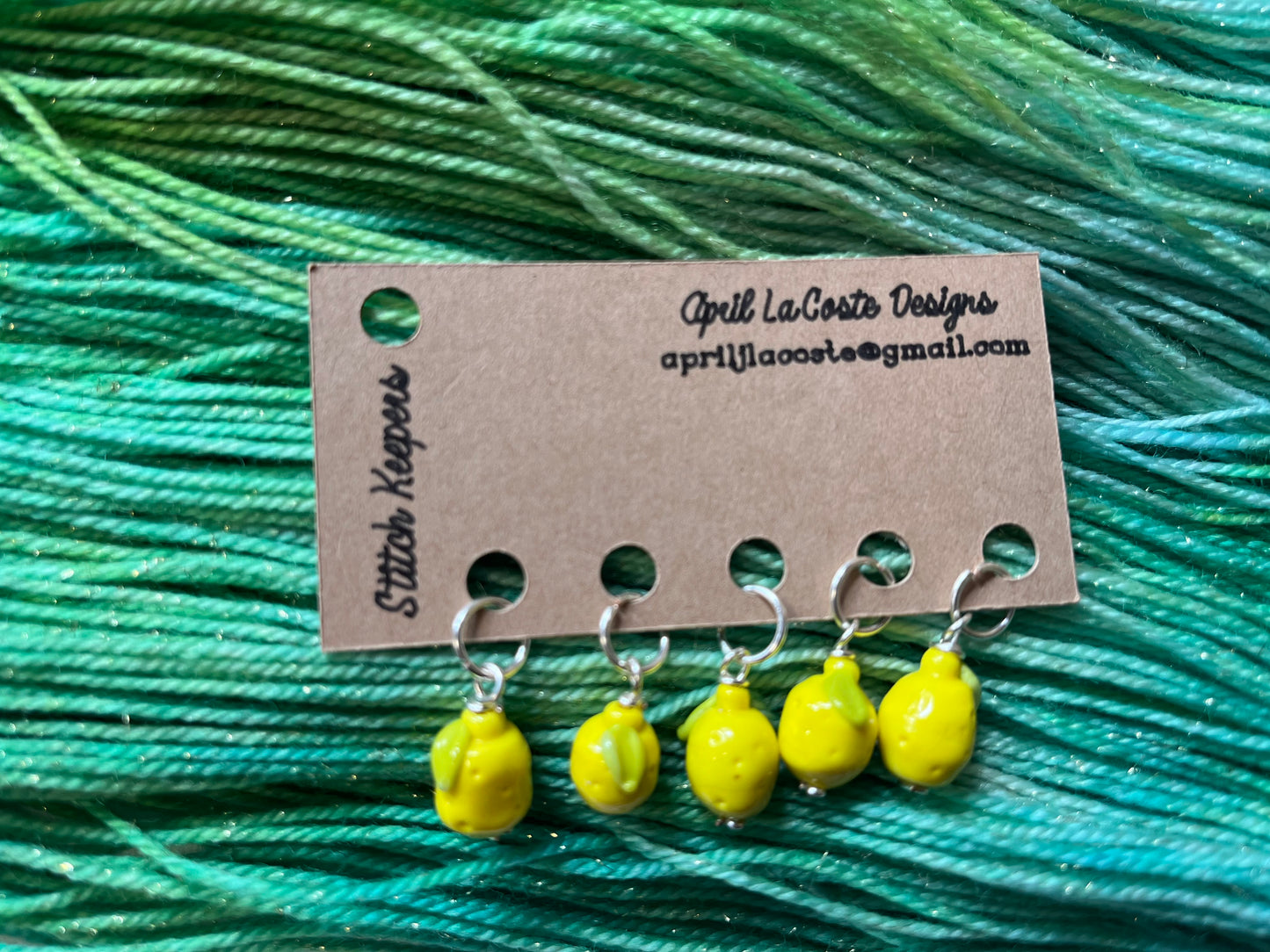 Lemon | Stitch Markers | Lampwork Glass
