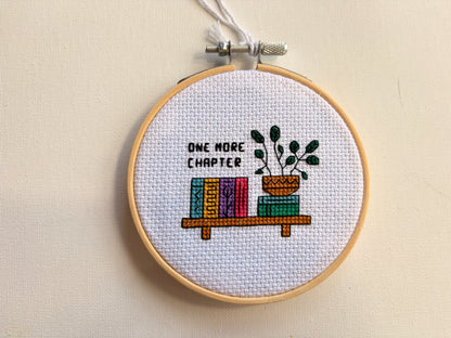Cross Stitch framed in Hoop Art