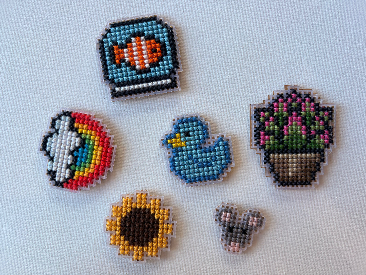 Cross Stitch Art Magnet | Plastic Canvas
