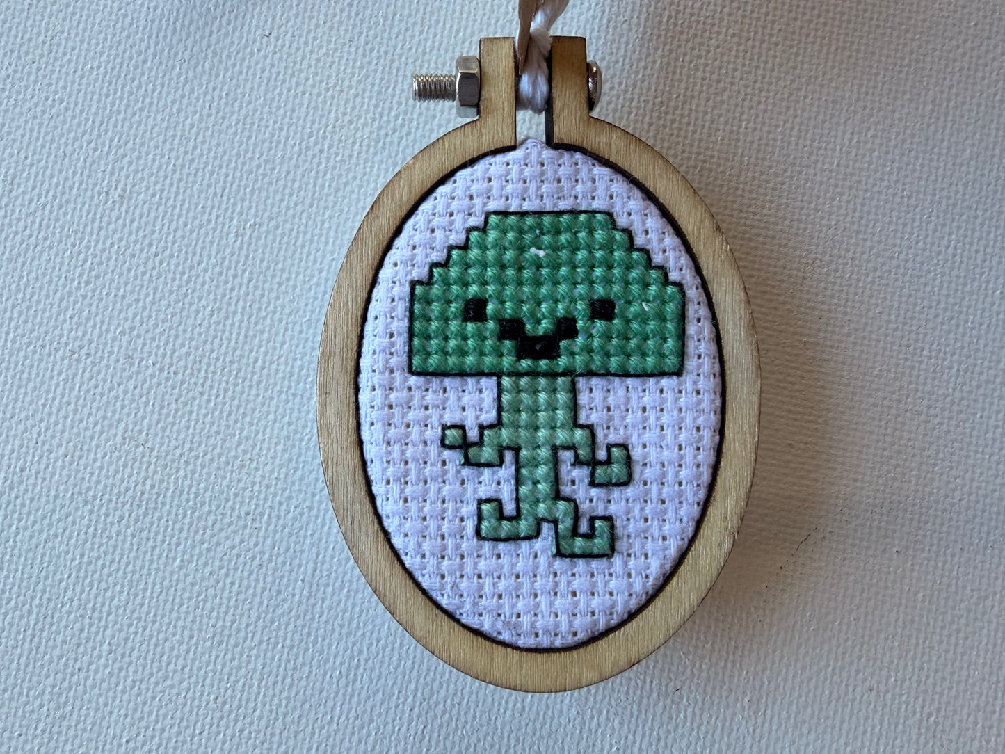 Cross Stitch Art Magnet | Wood Hoop