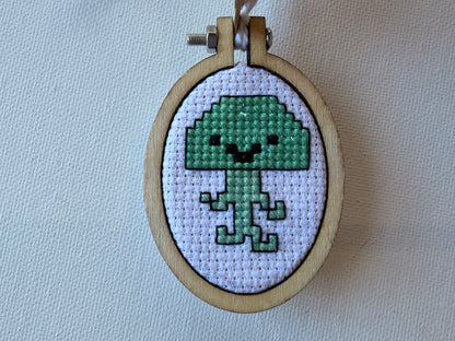 Cross Stitch Art Magnet | Wood Hoop