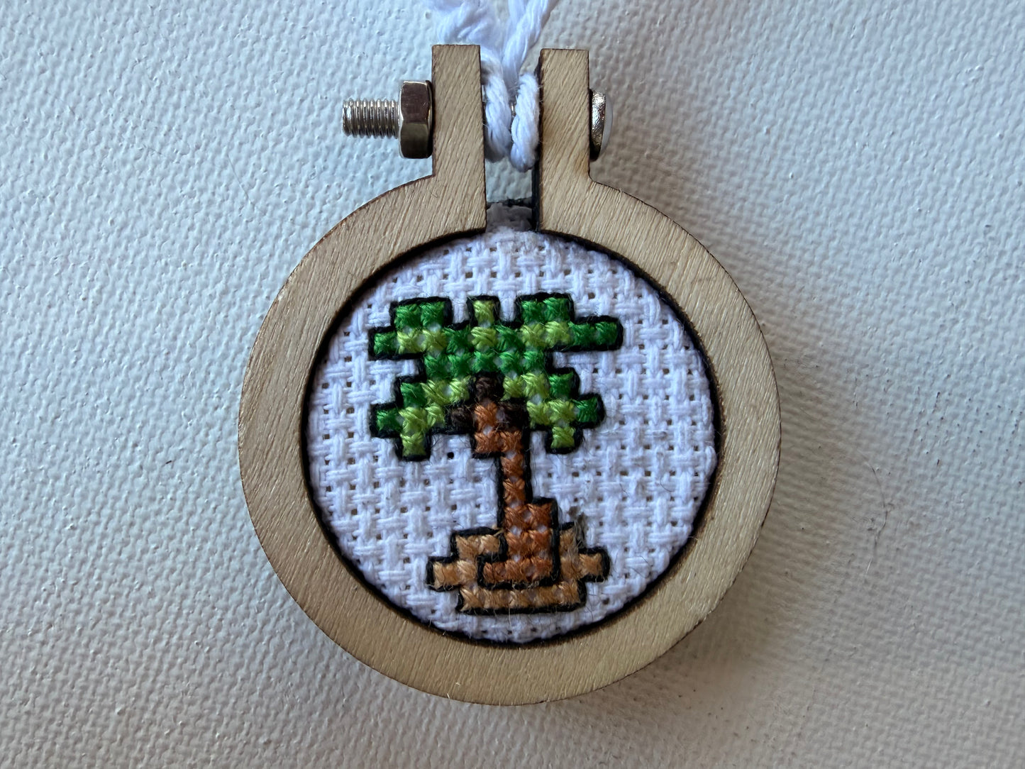 Cross Stitch Art Magnet | Wood Hoop