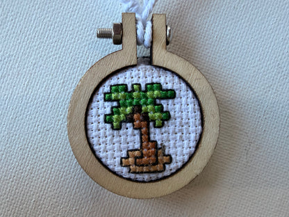 Cross Stitch Art Magnet | Wood Hoop