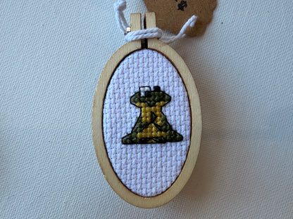 Cross Stitch Art Magnet | Wood Hoop