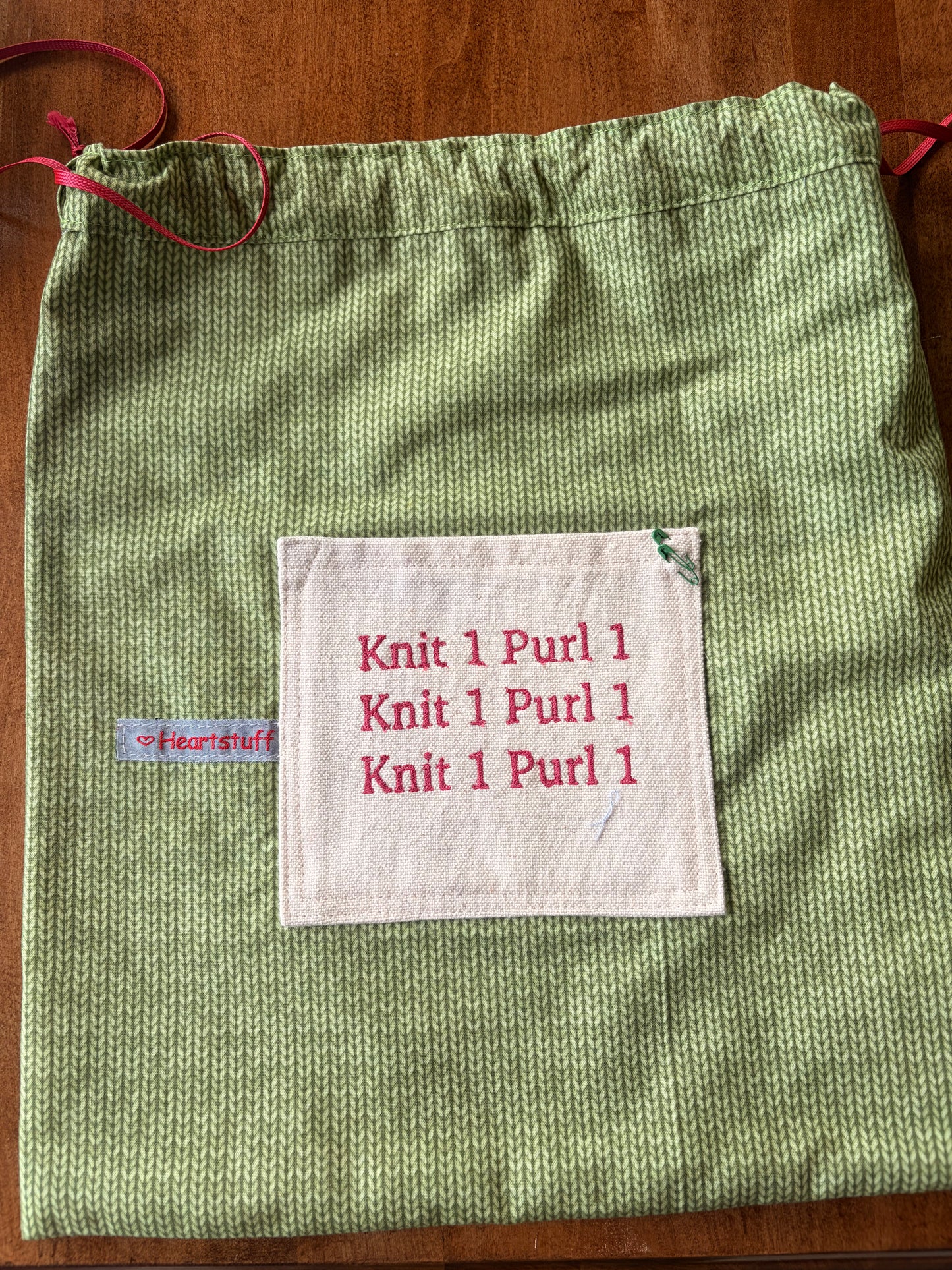 Large Drawstring Knit 1 Purl 1 Bags