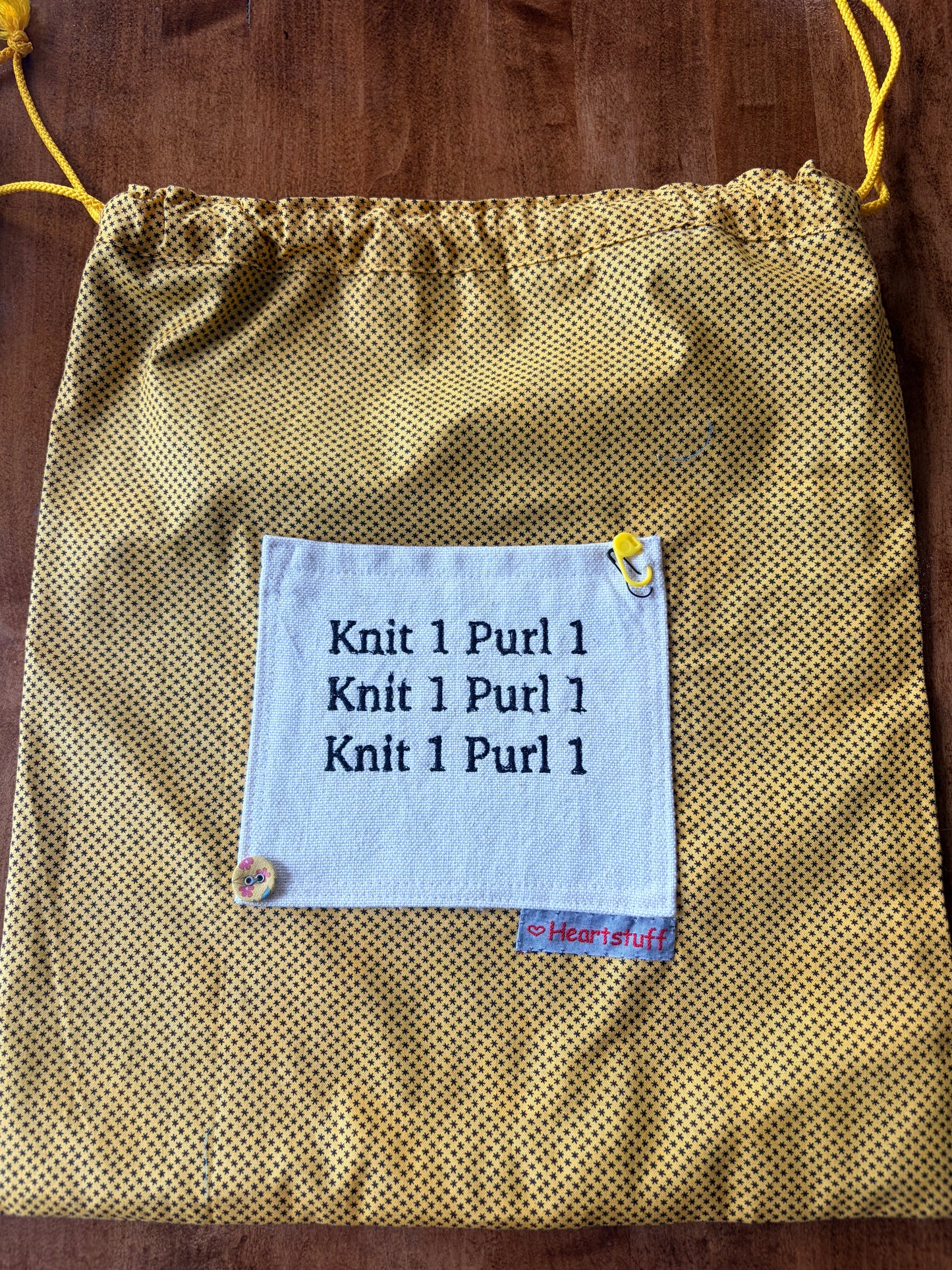 Large Drawstring Knit 1 Purl 1 Bags