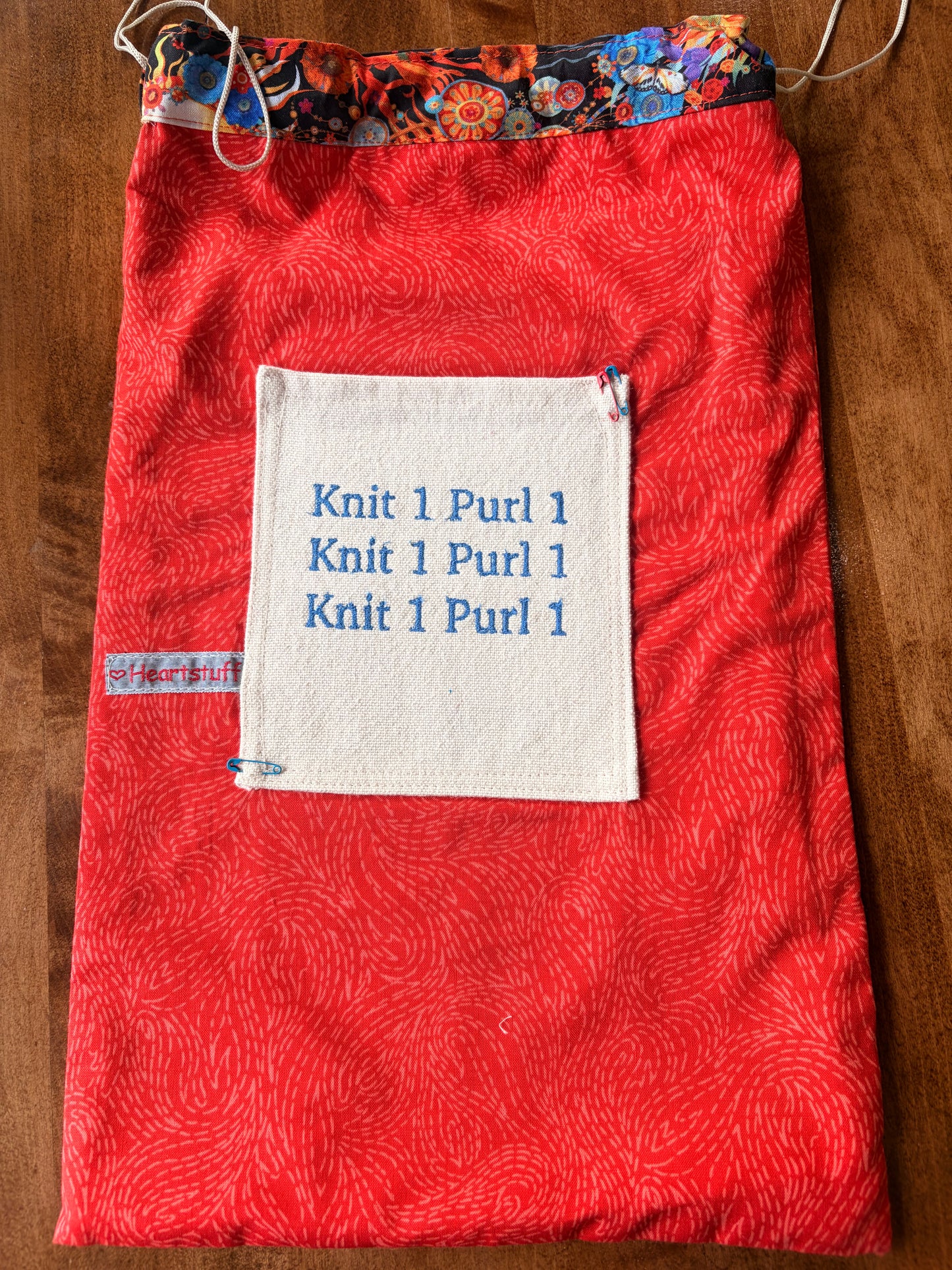 Large Drawstring Knit 1 Purl 1 Bags