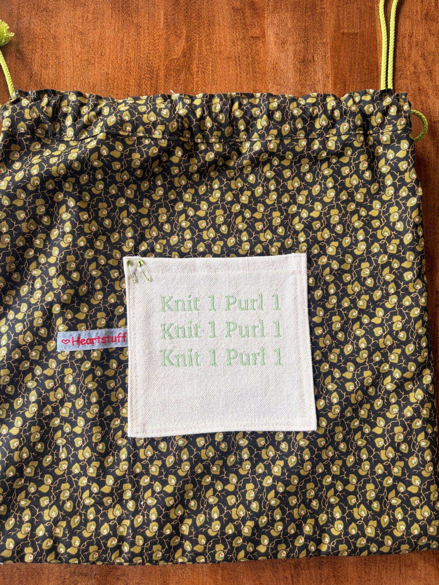 Large Drawstring Knit 1 Purl 1 Bags