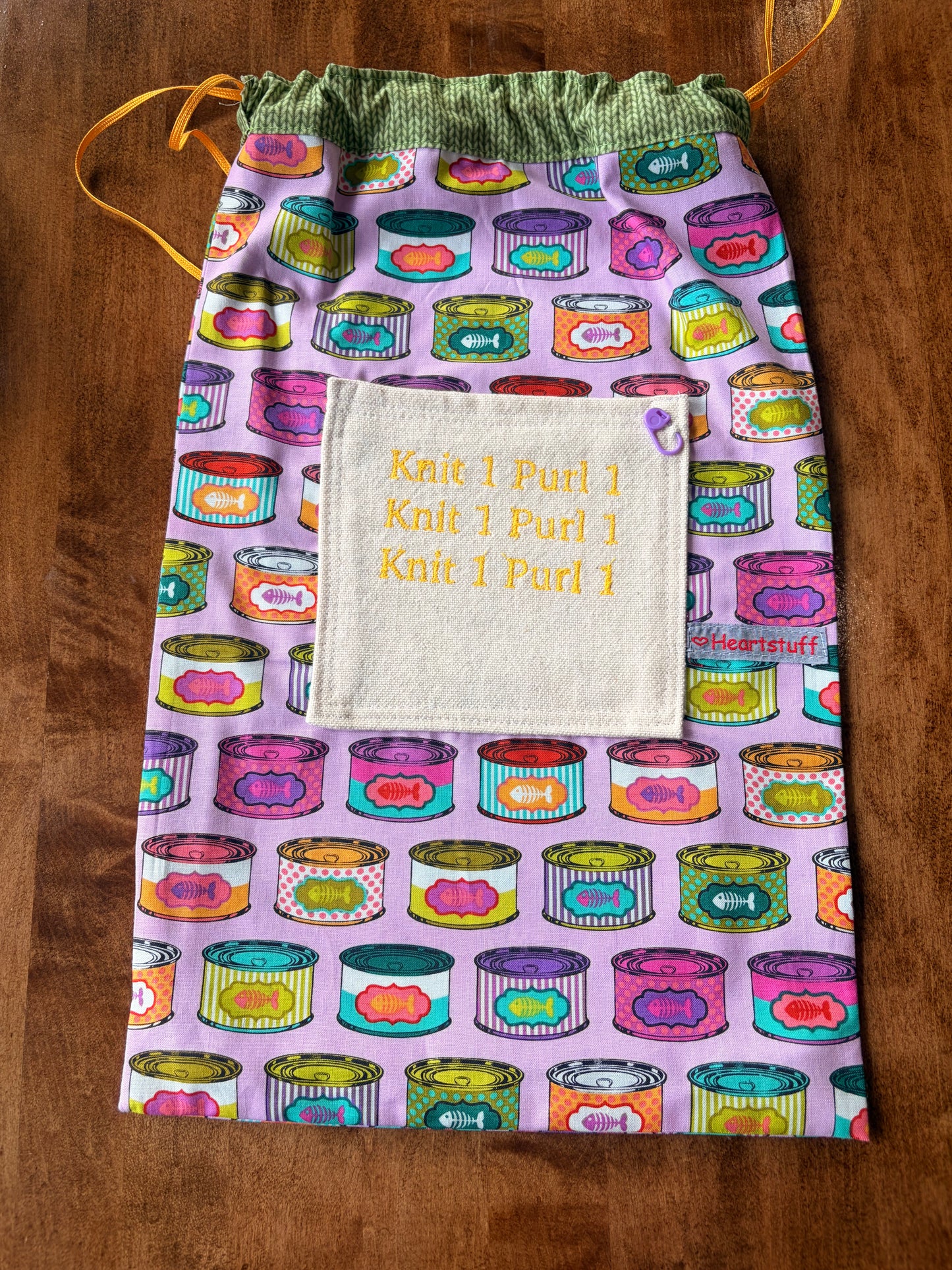 Large Drawstring Knit 1 Purl 1 Bags