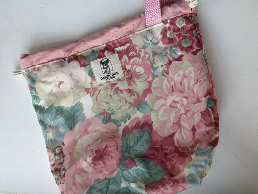 Pink Floral Project Bag