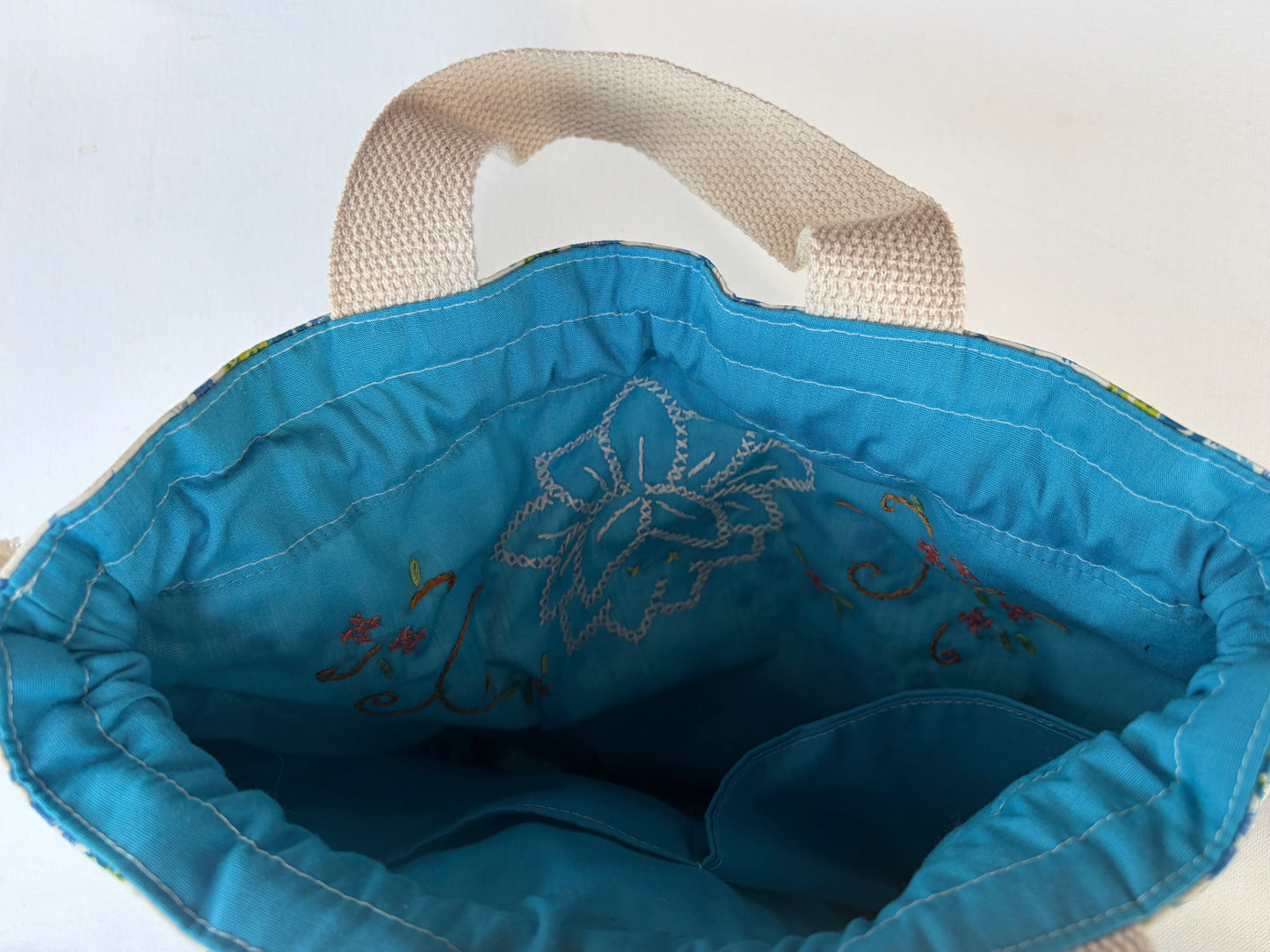 Blue Floral Project Bag