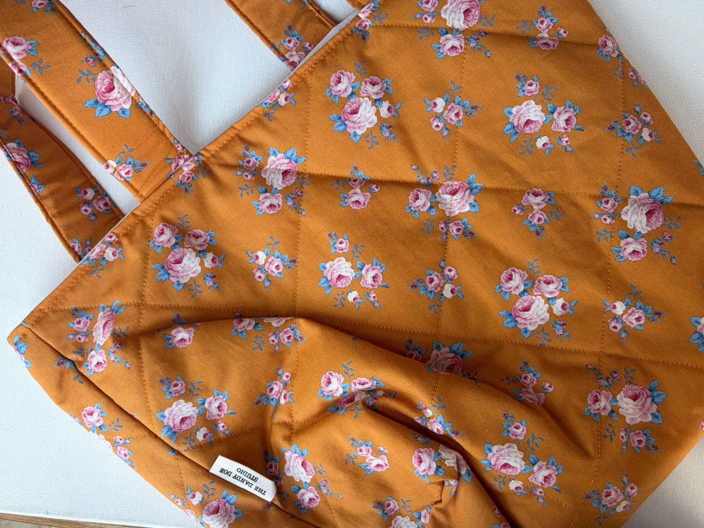 Orange Quilted Tote Bag