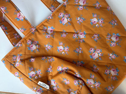 Orange Quilted Tote Bag