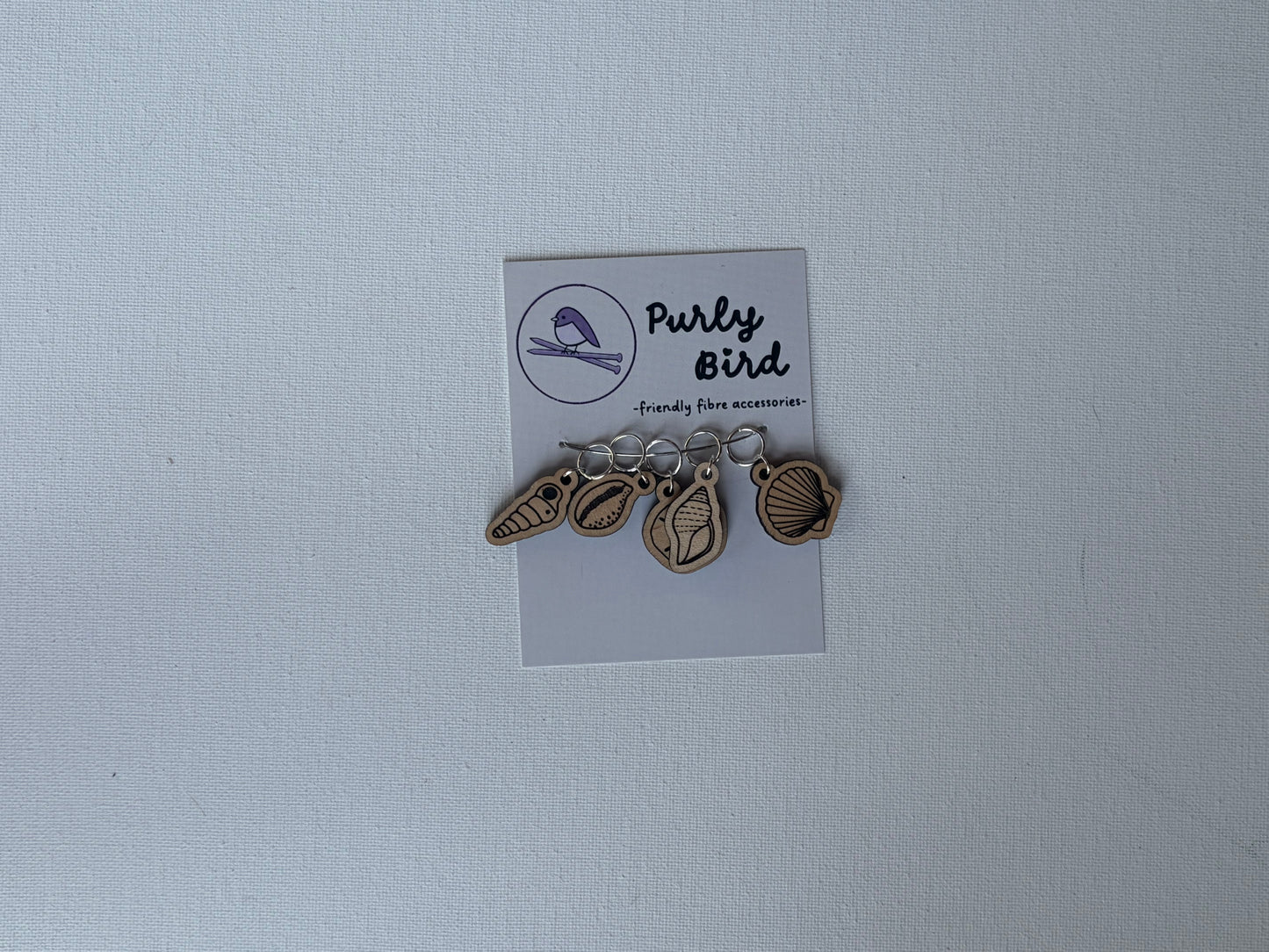 Seashell Stitch Marker Charm Set | 10 mm