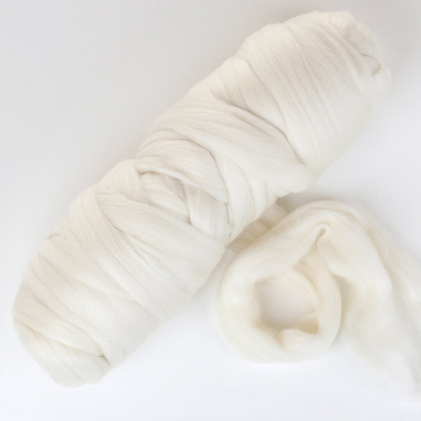 White Super Fine Merino Top – 19 Micron